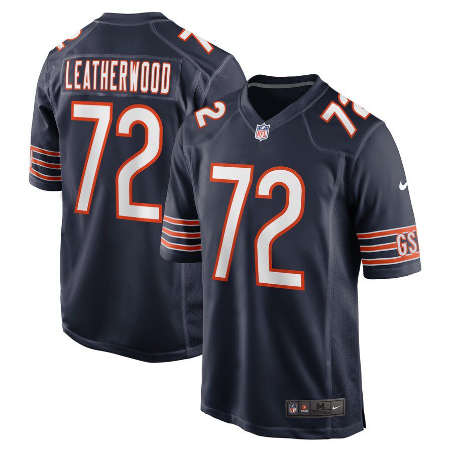 Men Chicago Bears #72 Alex Leatherwood Nike Navy Game Player NFL Jersey